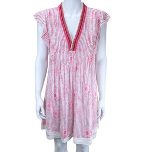 NWT Poupette St. Barth Pink Begoncia Sasha Mini Dress XS Resort wear Boho Luxury